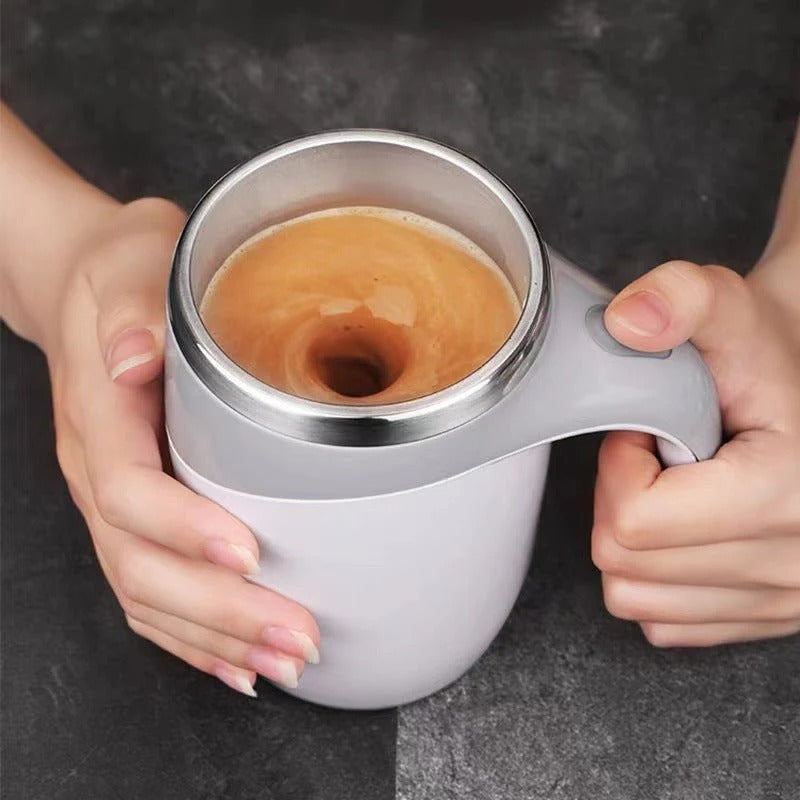 ☕ Electric Stirring Coffee Mug ⚡ Auto Magnetic Cup 🔋 USB Rechargeable Mug 🌀 ALSOUQMART
