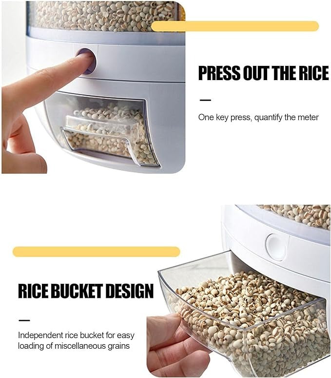 🔄 Rotating Food Storage Dispenser 🍚 Multi-Grid Dry Grains Organizer 📦 ALSOUQMART