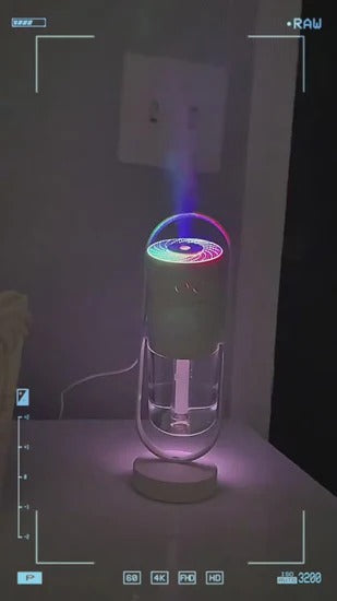 🌙 Magic Shadow Humidifier 💧 LED Night Light 🌈 USB Mist Maker for Home & Car 🚗 ALSOUQMART